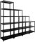 shelfr Industrial Design Raumteiler Regal Schwarz - 244x41x210 Treppenregal 3-6 Ebenen - Metallregal Schwarz Stehend - Stufenregal Standregal Büro - Trennwand Regal Treppe Raumtrenner Wohnzimmer
