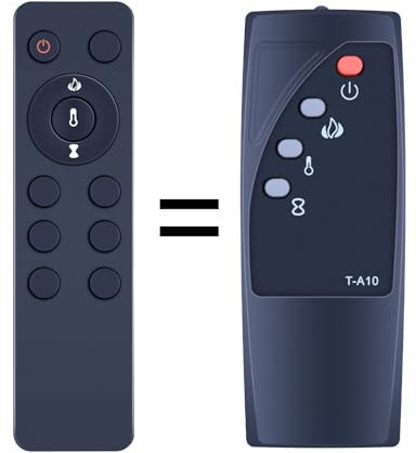 TCNOUMT New Replacement Remote Control T-A10 Suitible for Duraflame Infrared Electric Fireplace, Compatible with Twin Star Electric Fireplace Stove DF1-5010-01, Black
