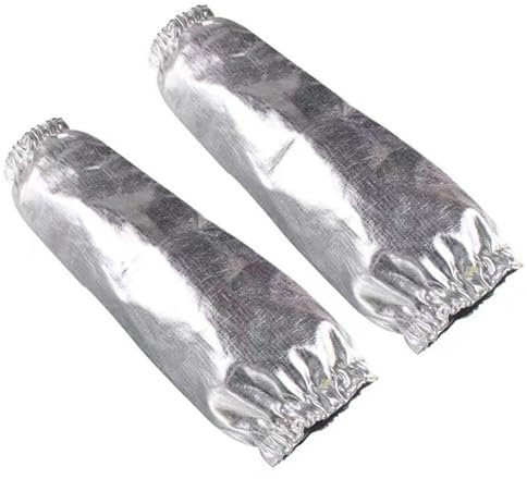 Y puños de seguridad resistentes a las llamas hechos de papel de aluminio adecuados para uso industrial y de cocina. Manguitos protectores de brazo unisex