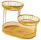 HGZLQKD 3 Tier Fruit Basket Metal Wire Storage Basket Serving Stand Fruit Holder Bread Basket Vegetable Rack for Pantry Dining Room, gold