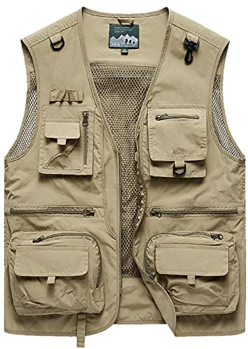 Mymyguoe Jagdweste Herren Arbeitsweste Leichte Anglerweste Atmungsaktiv Schnelltrocknend Sommerweste Outdoorweste Ärmellos Jacke Mit Vielen Praktischen Taschen Hundeweste Funktionsweste