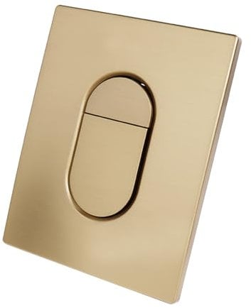 Tokenhigh Dual Flush Actuator Plate for G-R-O-H-E Skate Air, Toilet Flush Button Flushing Plate, Toilet Cistern Replacement Parts, Toilet Flush Button Front Panel for Toilet Tank (Matte Brushed Gold)