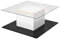 WEALTHKING Table Basse Design Moderne avec Plateau en Verre trempé, roulettes pivotantes intégrées, Finition Brillante, éclairage LED Ajustable, Base rectangulaire Stable, Style Contemporain élégant