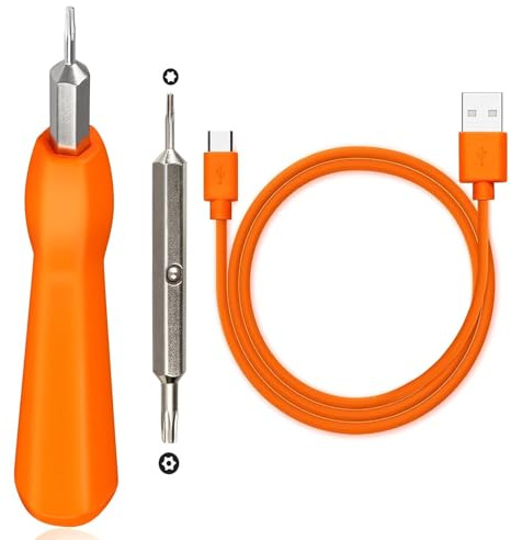 YOUNIEYO Ring Doorbell Screwdriver Replacement and Charger Charging Cable Cord for All Doorbells Include Video Doorbell, Video Doorbell 2 3 Pro and Elite(Orange)