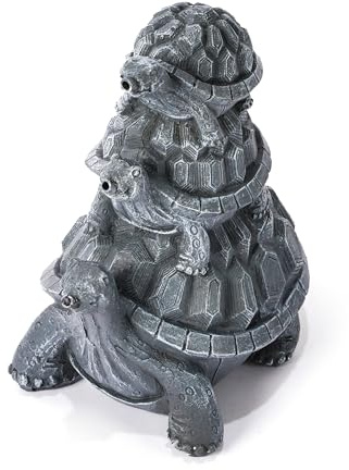 Esotec Wasserspeier Brunnenfigur Teichfigur Schildkröten Wasserspiel 100776 | Polyresin, 21x13,5x24cm, Schlauchanschluss 10/13mm, 2x2m Schlauch, Wasserdurchfluss ab 380l/h, Gewicht 830g, ohne Pumpe