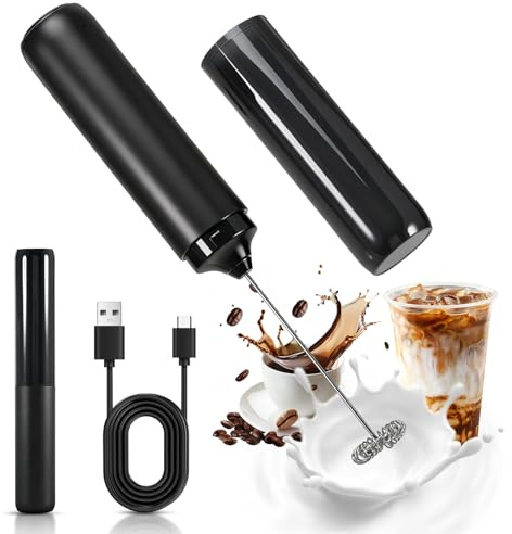 Rechargeable Milk Frother, Handheld Coffee Frothers | Milk Foam Maker, Portable Coffee Blender for Milk, Latte, Matcha, Black