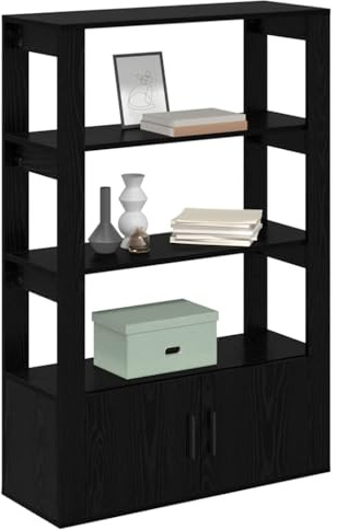 vidaXL Sideboard Black oak 30 x 80 x 119.5 cm Engineered Wood