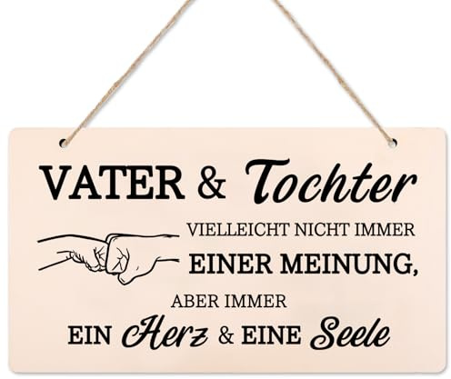 Vatertagsgeschenk für Papa Holzschild Vater & Tochter Geschenk Geburtstag für Männer, Holzschild mit Gravur, Einzigartiges Geburtstagsgeschenk für Papa, Lustige Rustikale Wanddekoration für Wand, Büro