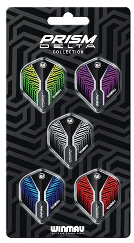 WINMAU - Dartflug Kollektionen - Dartflüge 5 Sets pro Packung (insgesamt 15 Stück) Extra dick 100 Mikron - Dartflüge in Standardform - Professionelles Dartzubehör