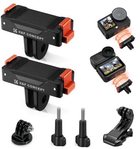 K&F CONCEPT 2 Pack Magnethalterung, Adapterhalterung für Osmo Nano/Action 6 | Schnellwechsel-Adapterhalterung, Erweiterungsadapter mit 1/4 Magnetverschlusshalterung für Stativ, Zubehör, PP09