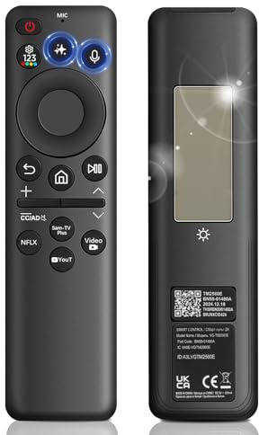 Ersatz Solar Fernbedienung für Samsung Smart TVs 2019–2025, VG-TM2560EN BN59-01480A Voice & AI Steuerung, kompatibel mit Frame TV, QLED, Neo QLED, Crystal UHD & Curved 4K/8K