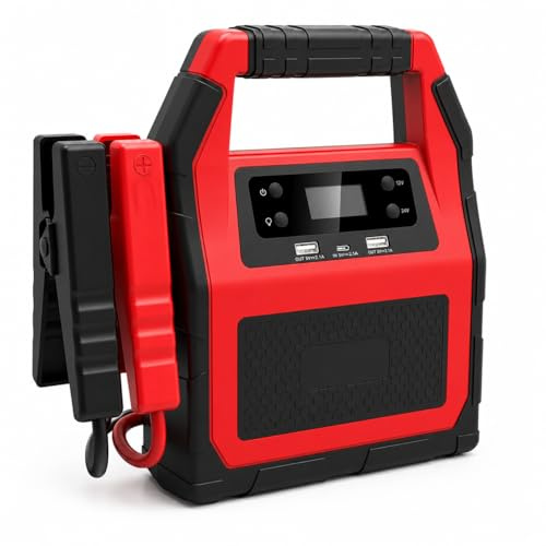 Heavy Duty 12V/24V Truck Jump Starter - 42000mAh Portable Battery Booster with 1500A Peak for Large Diesel Engines & Commercial Vehicles
