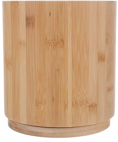 SUPVOX Soporte para Cubiertos Giratorio de 360° de Madera Natural, Organizador de Utensilios de Cocina Resistente al Agua para Encimera, Porta Cubiertos Vintage para Almacenamiento