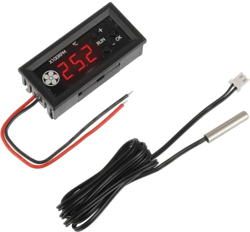 Akfldms PWM Fan Speed Control Module 4-Wire 12V 3A Fan Temperature Controller with Digital Display Probe