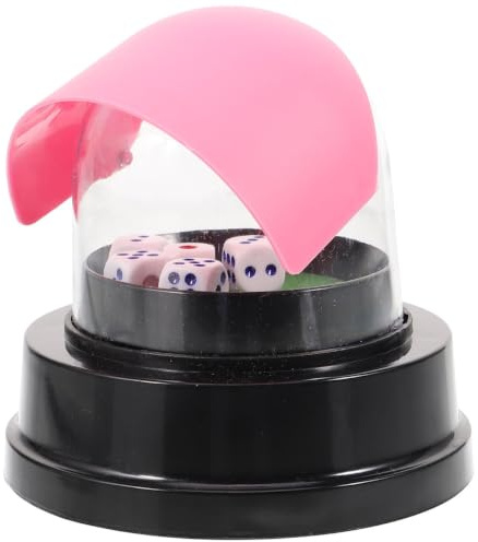 SHINEOFI Gobelet à Dés Électrique Couleur Aléatoire en Plastique Noir avec Dés, Facile à Utiliser et Résistant, pour Ktv et Soirées en Famille
