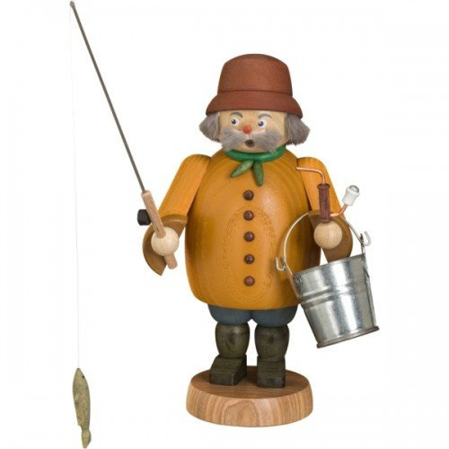 Seiffener Volkskunst | Räuchermännchen Erzgebirge | Gemütliche Typen 22 cm | Räucherfigur | Erzgebirgische Volkskunst | 12662 | Angler