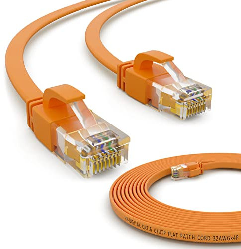 HB-DIGITAL Netzwerkkabel LAN Kabel Cabel Flachkabel Slim flach RJ45 Stecker 0,5m 50cm cat 6 gelb Kupfer Profi U/UTP bis zu 10 Gbit 10.000 Mbit cat. 6 Cat6 RJ45 Port Ethernet Netzwerk Patchcable