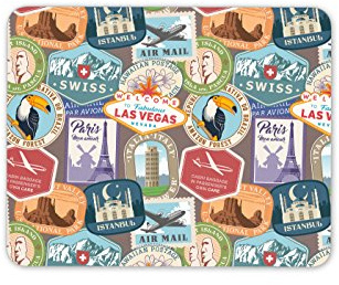 Destination Vinyl Ltd Retro Travel Mouse Mat Pad - Holiday Travelling Gap Year PC Computer #8610