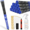 SAPLIZE Golf Grips 13 Piece with Complete Regripping Kit, Midsize, Cord Rubber, Hybrid Golf Club Grips, Blue