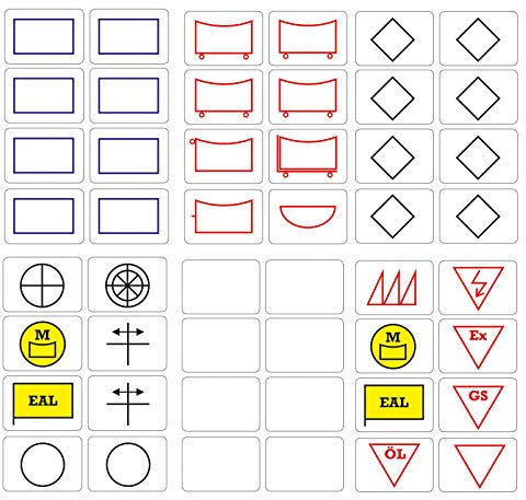 Taktifol Haftsymbole selbsthaftende taktische Zeichen (Fahrzeuge schwarz)