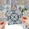 WALPLUS 72 Stück 15x15cm Korfu Farbenfroh Mediterran Mehrfarbig Wandfliesen Aufkleber Schälen und Kleben Backsplash Abziehbilder Startseite Dekore Aufkantung für Küche Badezimmer Kacheln Farbe auf