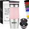 Milu® Thermobecher mit Gravur 370ml personalisiert - Valentinstagsgeschenke für Frauen & Männer I Geschenk Ideen Papa, Mama, Freund, Freundin, Geschenkideen zum Valentinstag, Geschenke (Rosa)