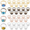 SUNNYCLUE 1 Box 40Stück 4 n Verstellbare Leere Ringe 12 mm Flache Runde Cabochon Ringfassungen Lünette Tablett Metallrohlinge Pad Ringzubehör Ringbasen Für Die DIY Ohrringschmuckherstellung Gemischte