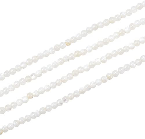 NBEADS 2 Strands Natürliche Süßwasser-Muschelperlen, 2.5mm Weiße Blumenperlenstränge Runde Lose Perlen Für Die Schmuckherstellung, Bohrung: 0.7 mm, ca. 180 Stk./Strang