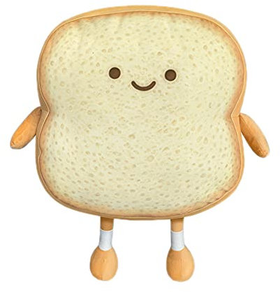 18cm Toast Geschnittenes Brotkissen, Niedliche Toast Plüsch Kissen Gefüllte Puppe Brotform Weiches Kuscheltier Lustige Dekoissen Stofftier Zierkissen für Kinder Valentinstag Geburtstagsgeschenk