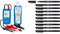 PeakTech 3435 - Détecteur de Câbles avec Émetteur et Récepteur, Voltmètre, Détecte les Courts-Circuits, Fusibles -jusqu'à 2m de Distance & Marqueur permanent - STABILO OHPen - Lot x 10 marqueurs -Noir