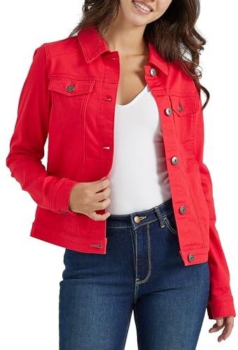 Wrangler Authentics Stretch Denim Jacket Giacca Jeans, Rosso, M Donna