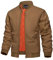 KEFITEVD Vestes Baseball Chaudes Hommes Multi Poches Manteaux Moto Coupe-Vent Veste Travail Militaire,Marron,XL