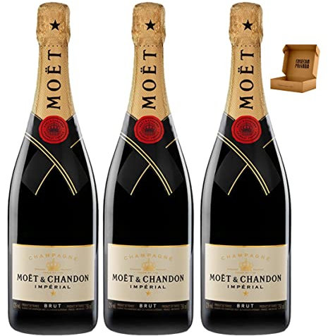 Chandon - Envío 24 h - Champagne Regalo - Cosecha Privada (3 x Botella 75 cl, Imperial Brut)