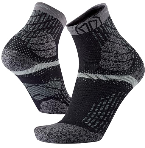 Sidas Trail- und Laufsocken, Trail Protect, Rutschfester Grip, Knöchelschutz und Feuchtigkeitsmanagement (DE/NL/SE/PL, Numerisch, 47, 49, Regular, Regular, Grau)