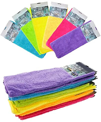 AC - Pack de 12 paños de Microfibra Gigante - Especial Superficies rugosas y metálicas, Trapo, bayeta, Limpieza, Gran absorción, hogar - 40 x 60 cm - Colores Surtidos