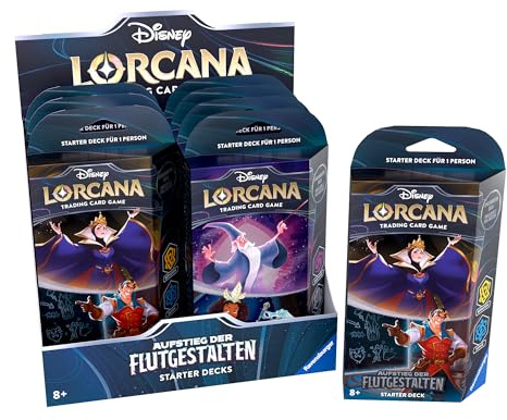Disney Lorcana Trading Card Game: Aufstieg der Flutgestalten - Display mit 8 Starter Decks (Deutsch)