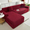 WULTNICEW Sofa Überzug Sofaschoner Sofabezug 2 Sitzer, Sofa Bezug Stretch Sofa Cover Überwurf Universal Couch überzug, Ecksofa für L Form Erfordert Zwei Couchbezug(2SITZER, Dunkelrot)…