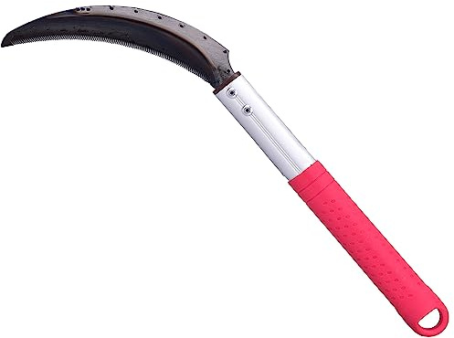 Scythe Garden Tool, Japanese Weeding Scymea, Scythe Tool, Weeding and Weed, Magnetic Handle, Durable SK5 Steel Blades, Compact and Portable, Great for Gardening and Agriculture, Soft Rubber Grip