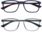 OPULIZE Max Lesebrille 2er Pack - Klassische große rechteckige Fassung - Brillen in mattem Blau und Grau - Herren Damen Unisex - RR78-37 - +1,50