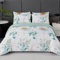 Jemiipee Set Copripiumino Floreale Letto Piazza e Mezza Motivo Foglie di Eucalipto Verde, 1 x Copripiumino 200x200 cm e 2 x Federe 50x75 cm Completo Sacco Botanica Parure Letto Verde Bianco