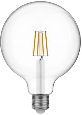 BeBulbs LED-Leuchtmittel, transparent, Globo G125, 4 W, 470 lm, E27, 2700 K, E05