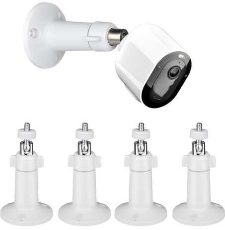 Wandhalterung für alle Arlo Kameras, Arlo Pro, Arlo Pro 2, Arlo Pro 3, Arlo Ultra, Arlo Essential, eufyCam E/2C, Ultra/Ultra 2 und andere – Ring Stick Up Cam Akku mit 1/4 Schraubenkopf (4er-Pack)