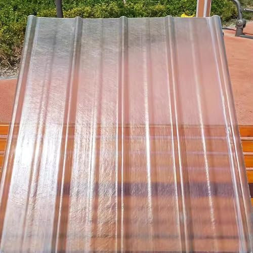 Panel para Tejado de Fibra de Vidrio de 2mm,Chapa Ondulada,Placa de Iluminación Natural FRP Aislamiento Térmico,1/3/5/10/15 Piezas Paneles de Techo,para Invernadero (0.9x1.8m/35x71in,15 PCS)