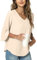 TAOHUADAO Womens Casual V-Neck Loose Tunic Top for Leggings 3/4 Sleeve Chiffon Blouse Shirt Tops Medium, Khaki