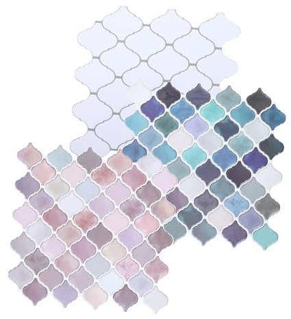 OUNONA Pool Tile Stickers Self-Adhesive Waterproof Kitchen Backsplash Decorative Wall Tiles 3 Pack