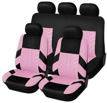 Auto Sitzbezüge FüR V-W Taigo/Taigo R-Line SUV Crossover, 9 Stück rutschfest Sitzschoner Verschleißfester Auto Innenraum Zubehör, G/Pink
