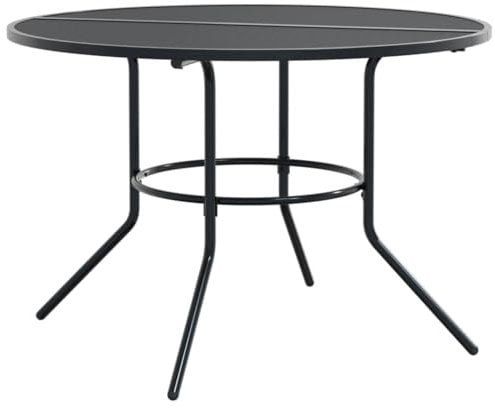 vidaXL Table de Patio Ronde Anthracite Acier Enduit de Poudre, Table d'extérieur, Meuble Bistro, Table Bistro, Table de Jardin