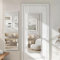 LunaMirror 119X34 CM Over The Door Mirror Full Length Hanging Door Mirror Wall Mounted Mirror for Bedroom Bathroom Dorm Long Full Body Mirror with Hanger White