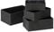 LA JOLIE MUSE Storage Baskets for Organizing Set 4 - Sturdy Woven Basket Paper Decorative Baskets, Stackable Storage Boxes for Makeup Closet Bathroom Bedroom Shelf (Black）
