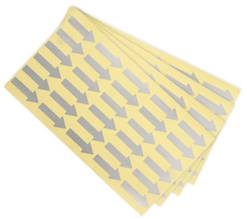 PATIKIL 120 Stück Kleiner Pfeil Aufkleber Kleine Selbstklebende Aufkleber 30 x 12 mm, Farbcodierungsschild für Gasfluss Richtung Inspektion Fehlermarkierung Markierung, Grau